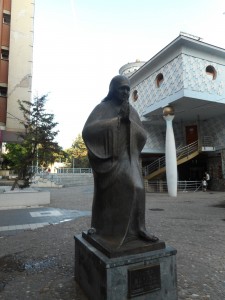 Kip matere Tereze, v ozadju muzej