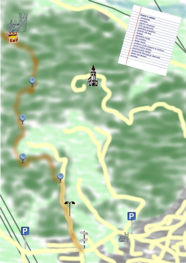 Pot do skritega gradu in njegovega zaklada je dolga in zavita