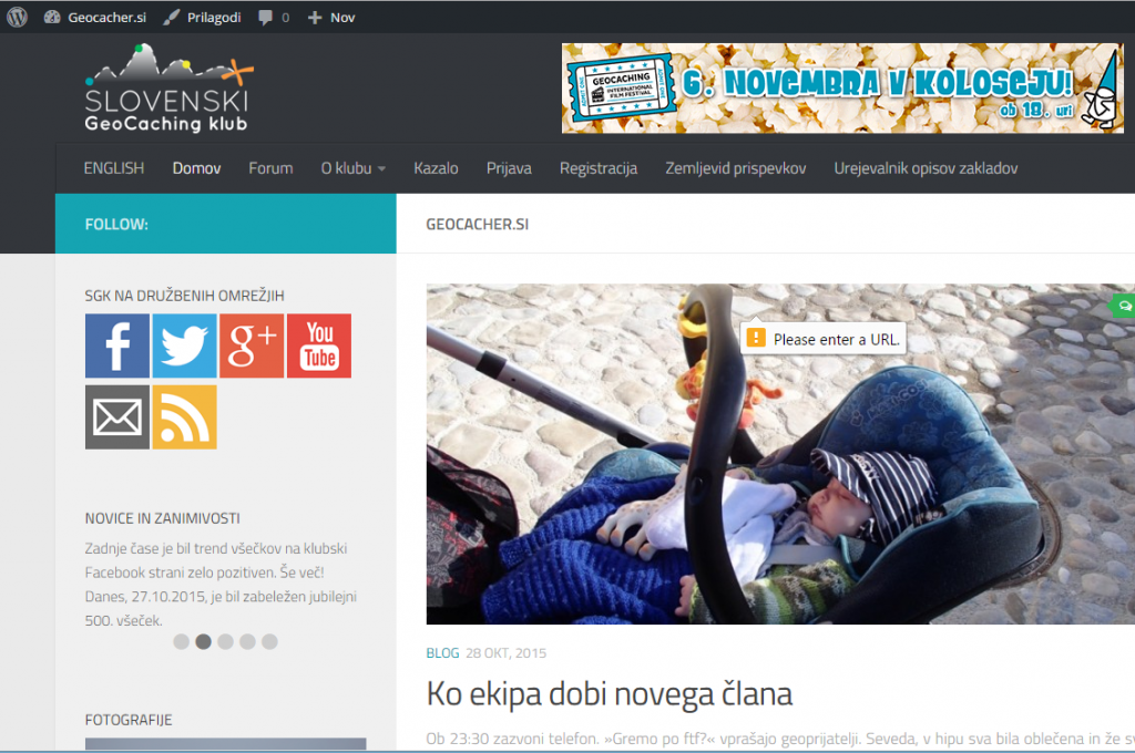 Spletna stran slovenskih geolovcev.