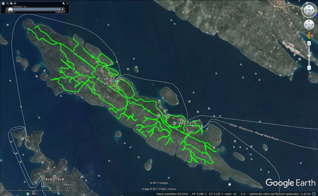 Vse možne poti na Ižu - plan v Google Earthu
